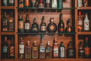 Photo of a bar with liquor bottles